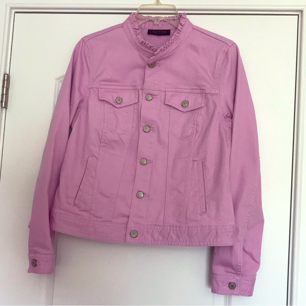 Talbots, Lavender denim jacket, long sleeve, Medium